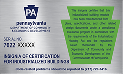 Pennsylvania Insignia for Industrialized Buildings (Commercial)