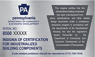 Pennsylvania Insignia for Industrialized Buildings Components (Commercial)